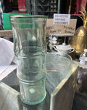 Green Glass Bamboo Vintage Vase