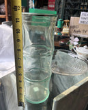 Green Glass Bamboo Vintage Vase