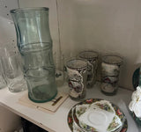 Green Glass Bamboo Vintage Vase