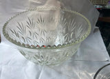 Vintage Large Glass Etched Bowl