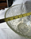 Vintage Large Glass Etched Bowl