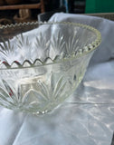 Vintage Large Glass Etched Bowl