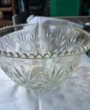 Vintage Large Glass Etched Bowl