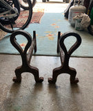 Pair of Vintage Minimalist Metal Andirons
