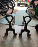 Pair of Vintage Minimalist Metal Andirons