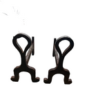 Pair of Vintage Minimalist Metal Andirons