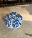 Blue and White Pumpkin Style Ceramic Box