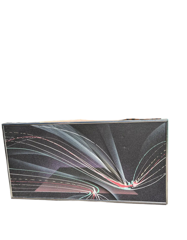 Purple Abstract Painting on Canvas, Framed