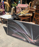 Purple Abstract Painting on Canvas, Framed