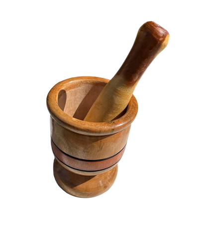 Vintage Wooden Mortar and Pestle