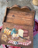 Vintage Wooden Hand Painted Bread Box