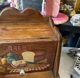 Vintage Wooden Hand Painted Bread Box