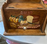 Vintage Wooden Hand Painted Bread Box