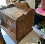 Vintage Wooden Hand Painted Bread Box