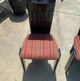 1980s Lacquered Black Upholstered Dining Chairs - Set of 5