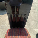 1980s Lacquered Black Upholstered Dining Chairs - Set of 5
