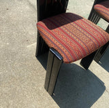 1980s Lacquered Black Upholstered Dining Chairs - Set of 5