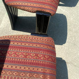 1980s Lacquered Black Upholstered Dining Chairs - Set of 5