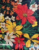 1960s floral bamboo tray