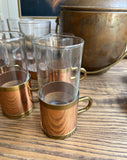 Copper entertaining set of champagne bucket and glasses