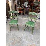 Pair of Mid 20th Century Green Pennsylvania Folk Art Chairs