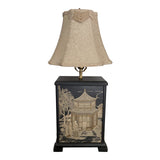 1960s Chinoiserie Wooden Lamp