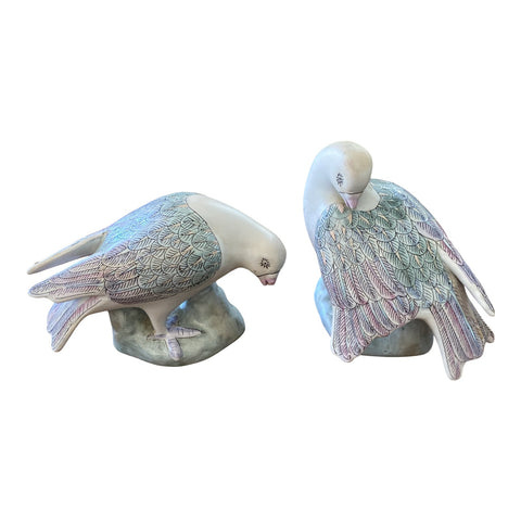 1970s Asian Chinoiserie Pigeons - a Pair - FREE SHIPPING!