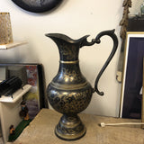 1970s Black Metal with Gold Details Pitcher - FREE SHIPPING!
