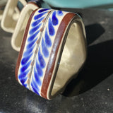 1970s Blue and White Napkin Rings - Set of 4