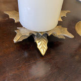 1970s Brass Candleholders & Candle - Set of 3 - FREE SHIPPING!