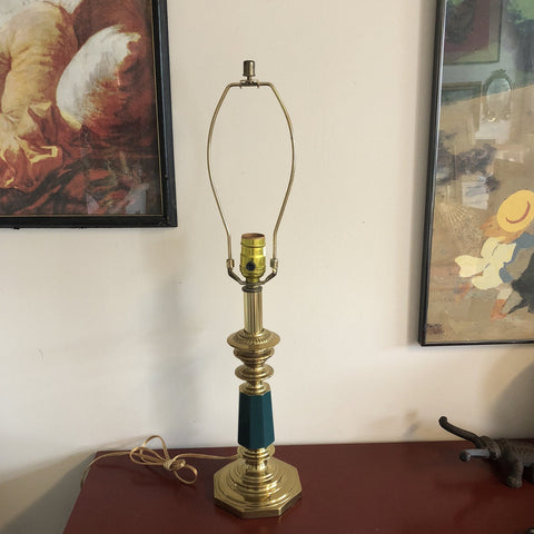 1970s Brass Detailed Green Lamp - FREE SHIPPING! – Fig House Vintage
