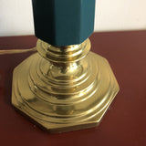 1970s Brass Detailed Green Lamp - FREE SHIPPING!