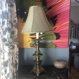 1970s Brass Footed Table Lamp with Shade** - FREE SHIPPING!