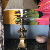 1970s Brass Footed Table Lamp with Shade** - FREE SHIPPING!