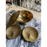 1970s Brass Peacock Catchall Dishes and Bowl - Set of 3