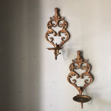 1970s Brass Candle Sconces - a Pair - FREE SHIPPING!