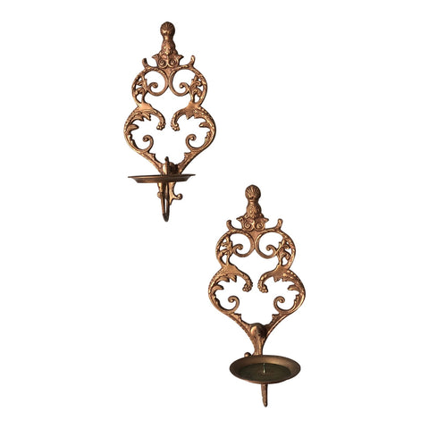 1970s Brass Candle Sconces - a Pair - FREE SHIPPING!