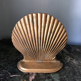 1970s Brass Shell Bookends - a Pair - FREE SHIPPING!