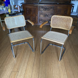 1970s Cantilever Chrome and Wicker Chairs - a Pair - FREE SHIPPING!