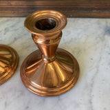 1970s Classical Copper Candleholders - a Pair