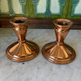 1970s Classical Copper Candleholders - a Pair