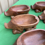 1970s Collection of Pig Teak Bowls - Set of 6 - FREE SHIPPING!