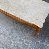 1970s Hollywood Regency Wooden and Stone Coffee Table - FREE SHIPPING!