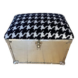 1970s Houndstooth Brass Storage Box With Latch - FREE SHIPPING!