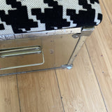 1970s Houndstooth Brass Storage Box With Latch - FREE SHIPPING!
