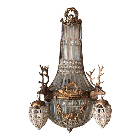 1970s Large Deer Head Stag Sconce - FREE SHIPPING!