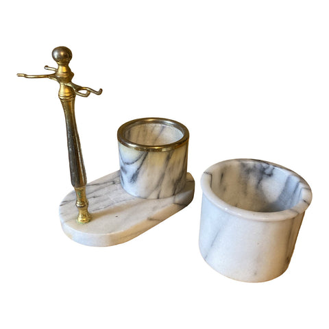 1970s Marble and Brass Vanity Set - 3 Pieces - FREE SHIPPING!