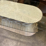 1970s McGuire White Wheat Coffee Table - FREE SHIPPING!