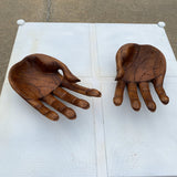 1970s Medium Hands Wooden Bowls - a Pair - FREE SHIPPING!