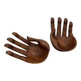 1970s Medium Hands Wooden Bowls - a Pair - FREE SHIPPING!